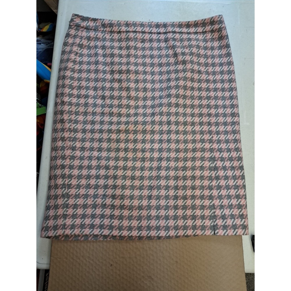 Talbots Size 18 Pink‎ And Grey Houndstooth Skirt